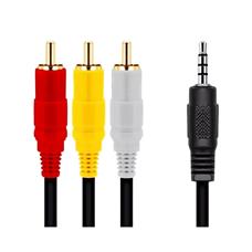 Cabo Áudio e Vídeo P3 Macho x 3 RCA Macho 3m