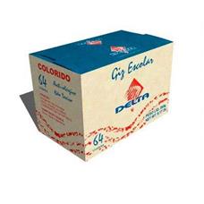 Caixa Giz Escolar Colorido 404 Delta - 64 Unidades