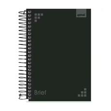 Caderno Capa Dura 1/4 Espiral 80 Folhas Brief Preto Spiral
