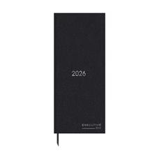 Agenda Comercial Costurada 2026  110 x 250mm Preta 194 Folhas 2633460, Spiral Brief Executive