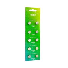 Cartela Bateria Pilha Alcalina 1.5V AG10 LR1130 LR54 Elgin - 10 Unidades