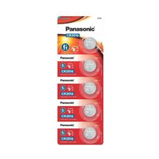Cartela Pilha Bateria 3V CR2016 Panasonic - 5 Unidades