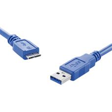 Cabo HD Externo USB 3.0 Macho x Micro USB B 5m - Azul