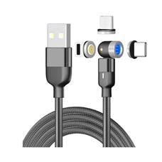 Cabo USB x 3 em 1  - Tipo C, Micro USB V8 e Lightning 2m - Cinza