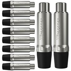 Plug Rca Femea Nickel Preto 10 Un Wireconex
