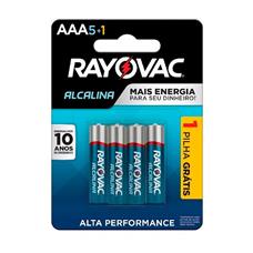 Pilha Alcalina Aaa6 Rayovac Cartela Com 06 Unidades