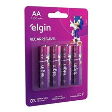 Pilha Recarregável Elgin Aa 2700mah Blister Com 04 Unidades