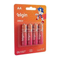 Pilha De Zinco Carvao Aa R06 4 Unidades Elgin