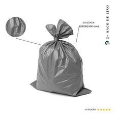 Saco De Lixo 200 L Reforçado Cinza 50 Und