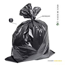 Saco De Lixo 400 Litros Reforçado Preto - 50 Unidades