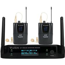 Sistema de Microfone Duplo Sem Fio Leson LS962 Preto