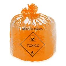 Sacos De Lixo Tóxico Laranja - 15 Litros - Pct C/ 100 Unid