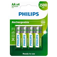 4 Pilhas Recarregaveis Aa Philips