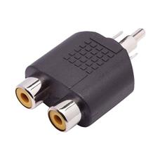 Adaptador 2 Jack Rca Para Jack Rca Plástico - Niquel Pct C/4un