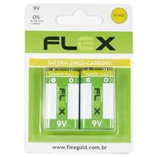 Bateria 9v Zinco Cartela Com 2 Unidades Flex