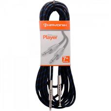 Cabo para Instrumento Têxtil Hayonik Player P10 x P10 7m Preto/Azul