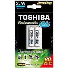Carregador de Pilha USB TNHC-6GME2 CB (C/2 Pilhas AA 2000 MAh) Toshiba