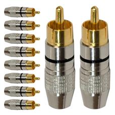 Conector Linha Rca Macho Profissional Preto Storm 10 Un.