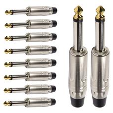 Conector P10 Macho Mono Metal Ponta Gold Storm 10 Unidades