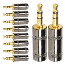 Conector P2 Stereo Metal Preto Gold Storm 10 Unidades