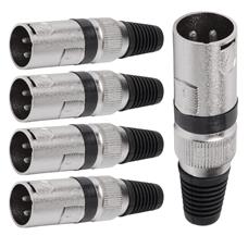 Conector Xlr Macho Linha Preto Metalico Storm  05 Unidades