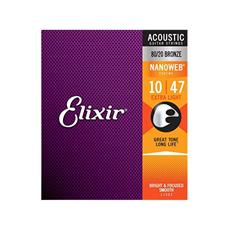 Cordas 010 Extra Light 80/20 Violão Aço Nanoweb Elixir