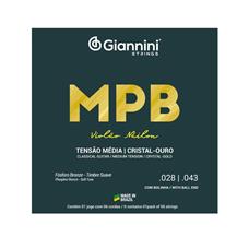 Encordoamento Giannini P/violão Nylon Cristal/ouro C/bolinha Genwg