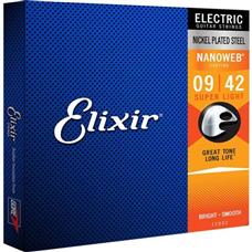 Encordoamento Para Guitarra .009 Super Light Nanoweb 12002 Elixir