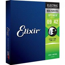 Encordoamento Para Guitarra .009 Super Light Optiweb 19002 Elixir