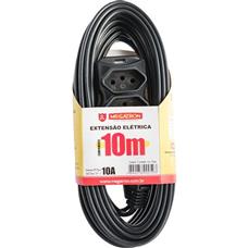 Extensão Tripla 3 X 0,75 X 10,0M Preta Megatron