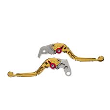 Manete Moto X Super Bike Par C/ Regulagens 3/4dedos Dourado