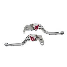 Manete Moto X Super Bike Par C/ Regulagens 3/4dedos Prata Ya