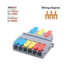 Conector Emenda de Alavanca até 450V 40A - 3 x 6 Pin 6mm