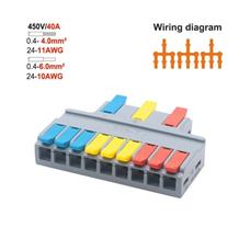 Conector Emenda de Alavanca até 450V 40A - 3 x 9 Pin 6mm