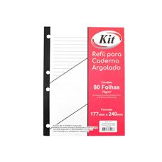 Folhas Colegial para Cadernos Argolados 75g 3 em 1 Kit - 80 Folhas