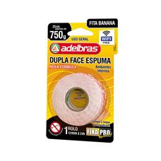 Fita Dupla Banana Fixa Pro Espuma até 750g 12mm x 2m Adelbras